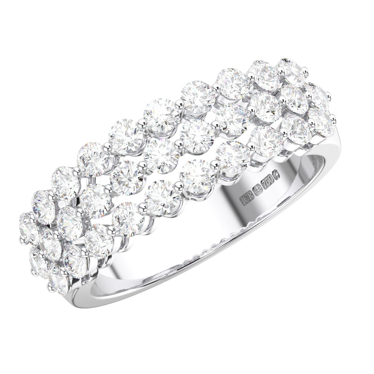 Fr1504 Claw Set Round Brilliant Diamonds Half Eternity Wedding Ring | Earth  Star Diamonds Inside Diamond Clusters Semi Eternity Rings (View 7 of 25)