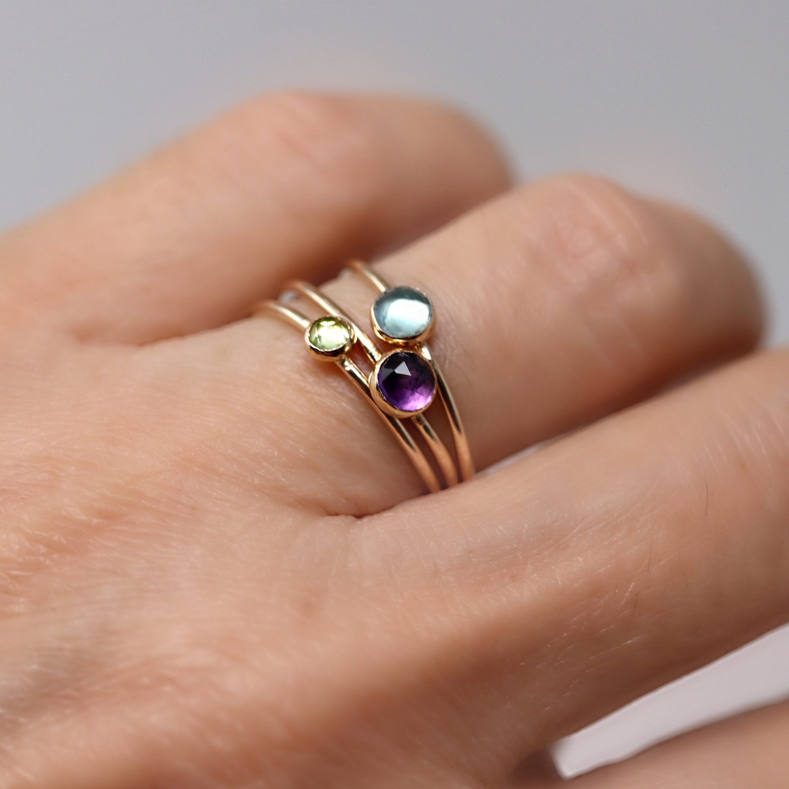 Gemstone Stack Ring – Etsy Inside Dainty Gemstone Stack Rings (Photo 25 of 25)