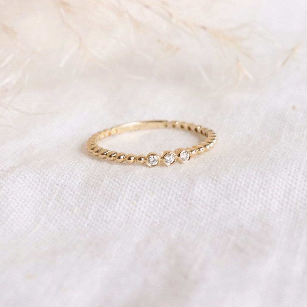 Gold & Diamond Bubble Ring – Avinas Jewelry Within Bubbles Gold Band Rings (View 18 of 25)