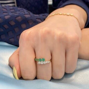 Graduated Diamond And Emerald Wrap Ring | Lauren B Jewelry With Regard To Graduated Diamonds Wraparound Rings (View 10 of 25)