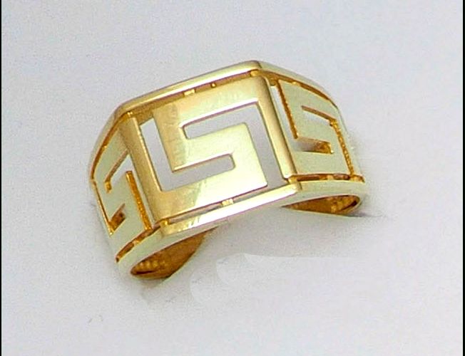 Greek Jewelry :: 14k Gold Rings :: Mens Rings :: Gold Greek Key Ring With Regard To Greek Key Rings (View 12 of 25)