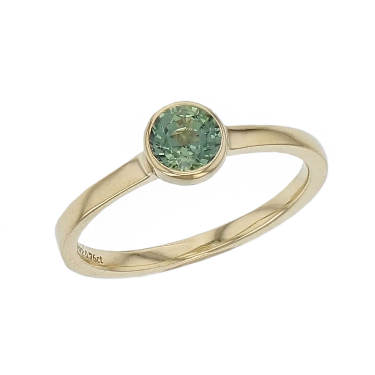 Green Sapphire 18ct Yellow Gold Stackable Ring – Faller Pertaining To Stackable Green Sapphire Rings (View 17 of 25)