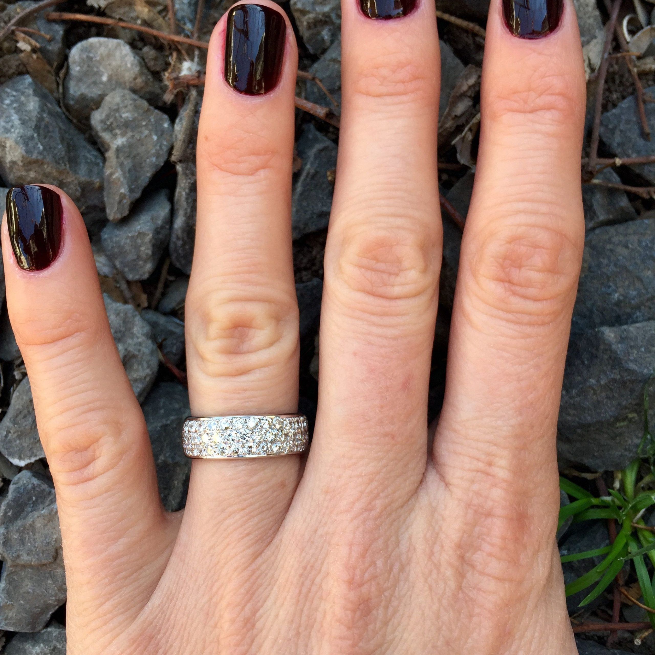 Happy Client – 3 Row Eternity Band Anniversary Gift! #diamonds #eternity # Ring #gold #weddingband #handmade #blackr… | Eternity Ring, Crochet Wedding,  Rings For Men Inside Triple Row Eternity Rings (View 12 of 25)