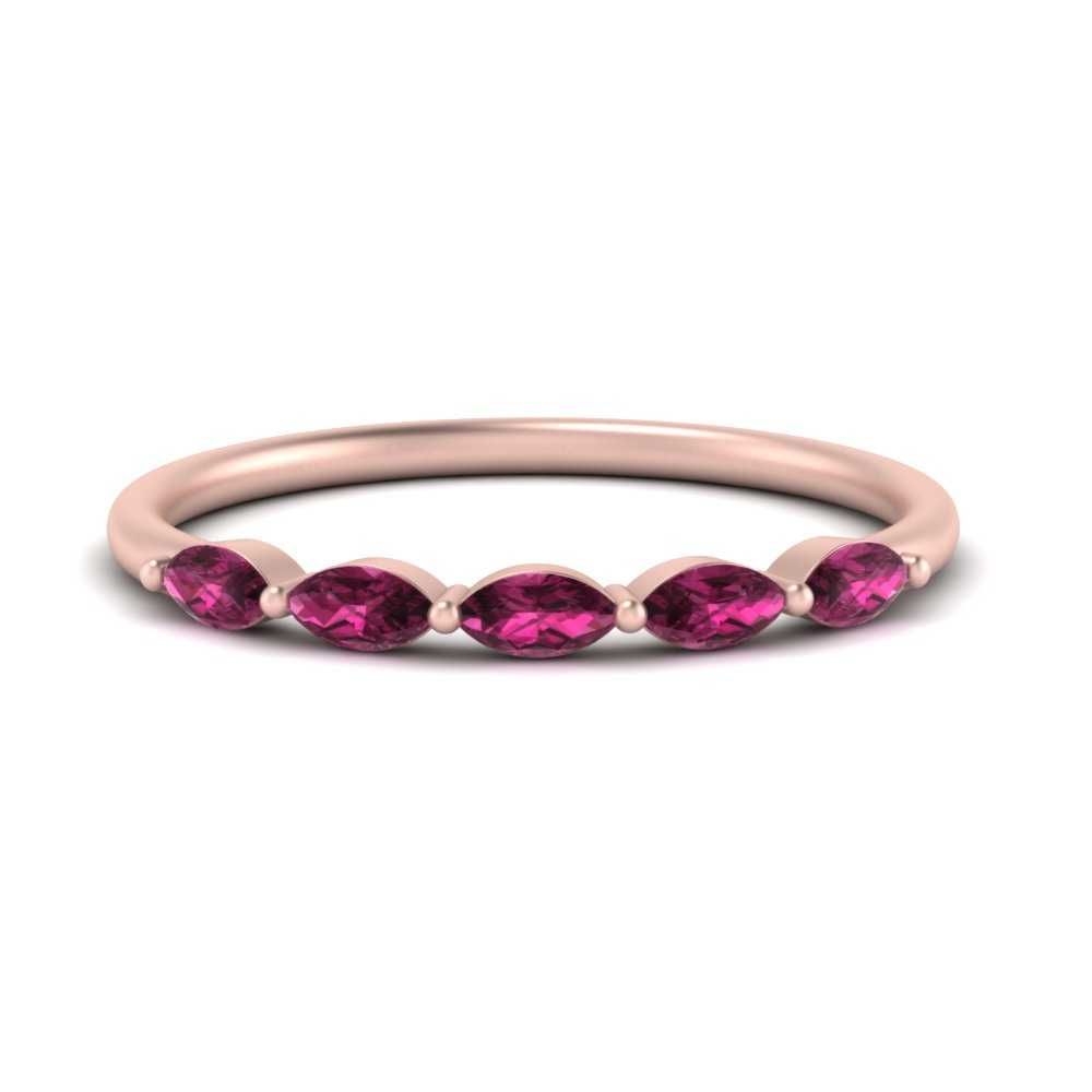 Horizontal Marquise Pink Sapphire Stacking Ring In 14k Rose Gold |  Fascinating Diamonds Intended For Stackable Pink Sapphire Rings (View 14 of 25)