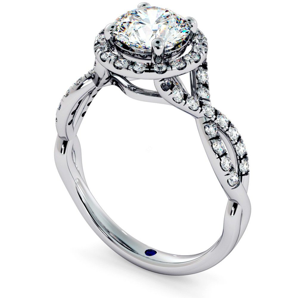 Hrrsd704 Pave Infinity Halo Diamond Ring | Shining Diamonds® With Bubbles Infinity Diamond Pave Rings (View 13 of 25)