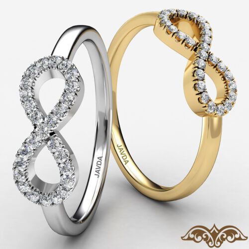 Infinity Round Diamond Women's Fashion Gold Ring U Cut Split Set Pave  (View 14 of 25)