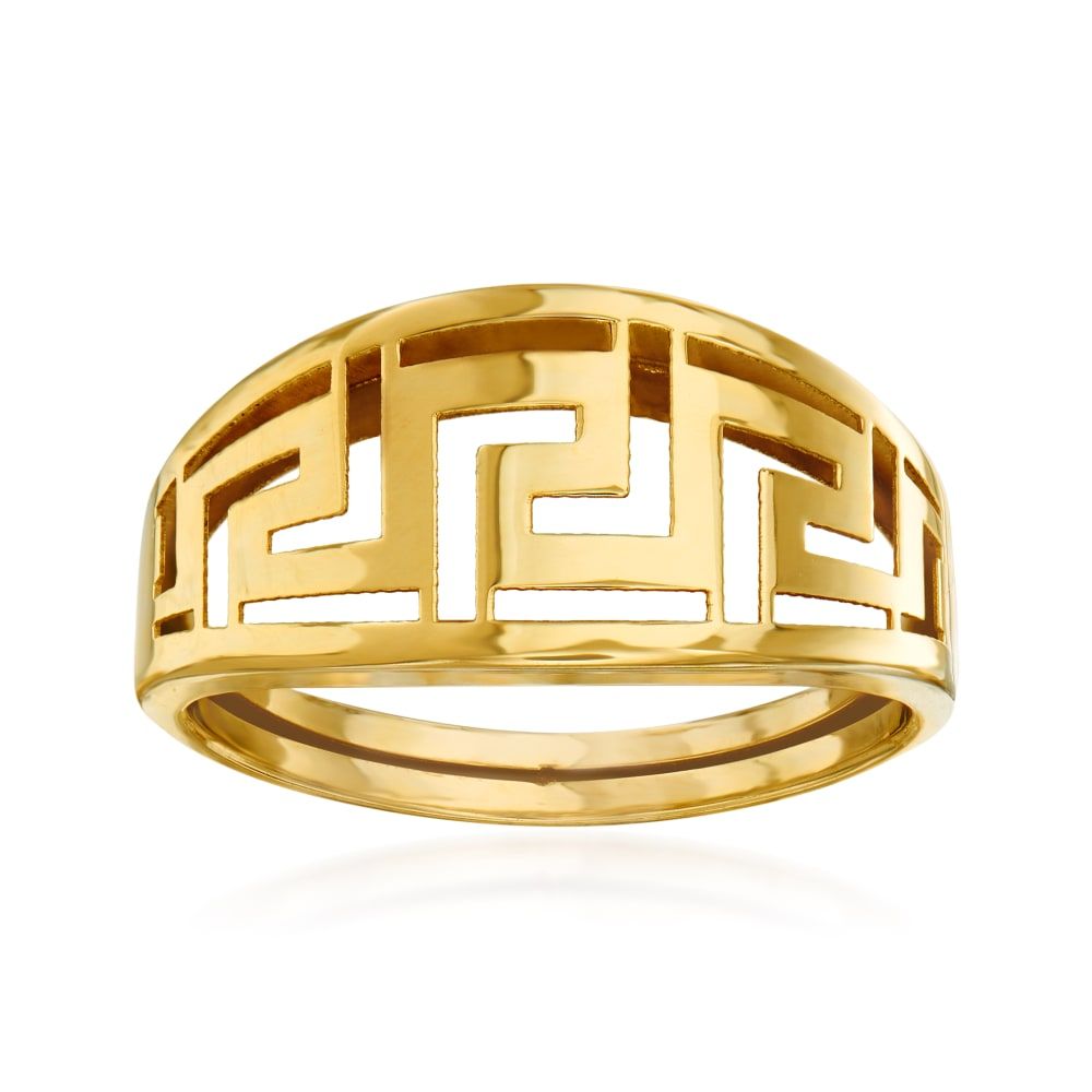 Italian 14kt Yellow Gold Greek Key Ring | Ross Simons With Regard To Greek Key Rings (View 4 of 25)
