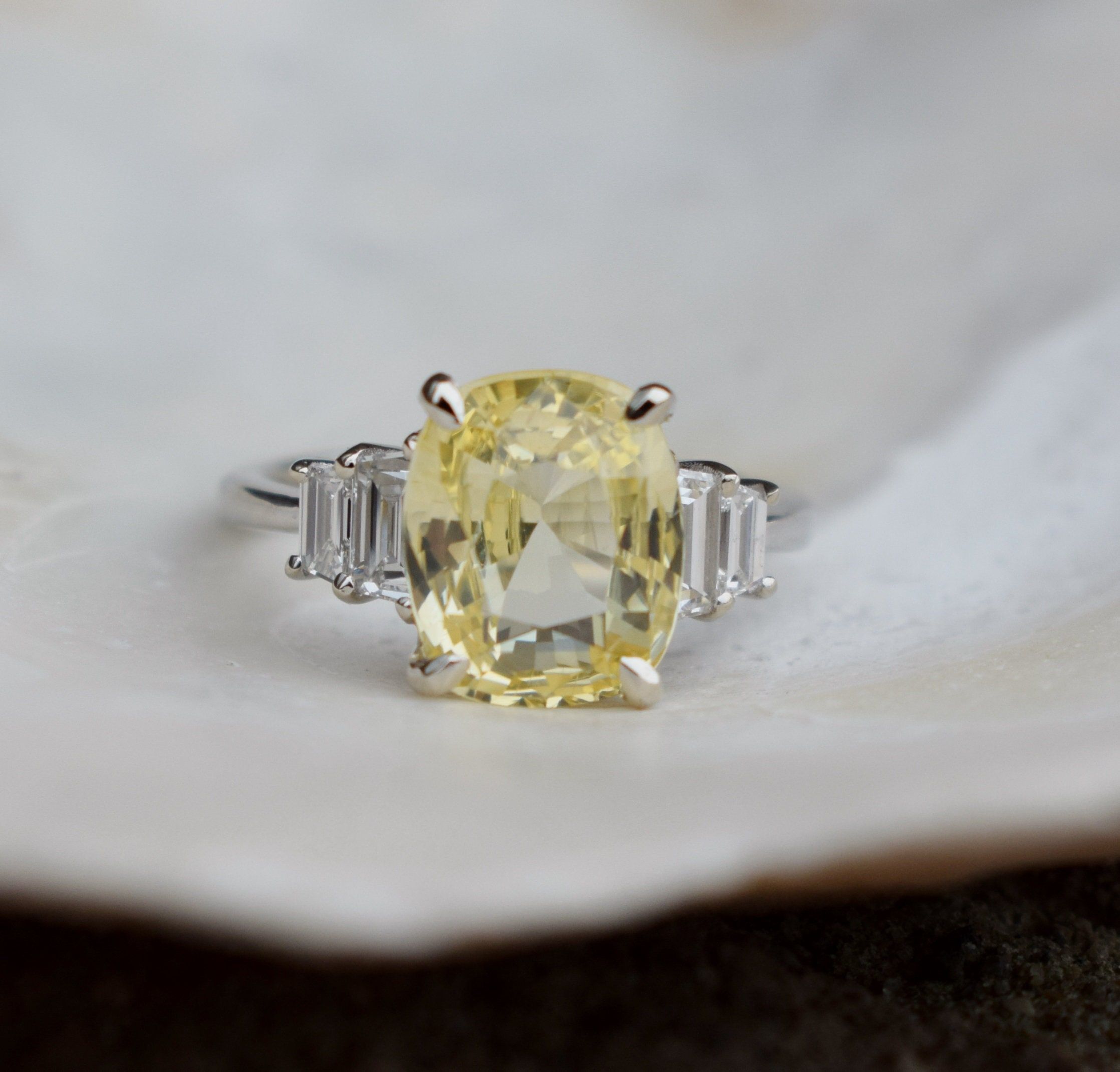 Lemon Ice Sapphire Engagement Ring. Yellow Sapphire Ring (View 8 of 25)