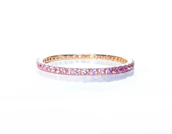 Light Pink Sapphire Eternity Ring  (View 6 of 25)