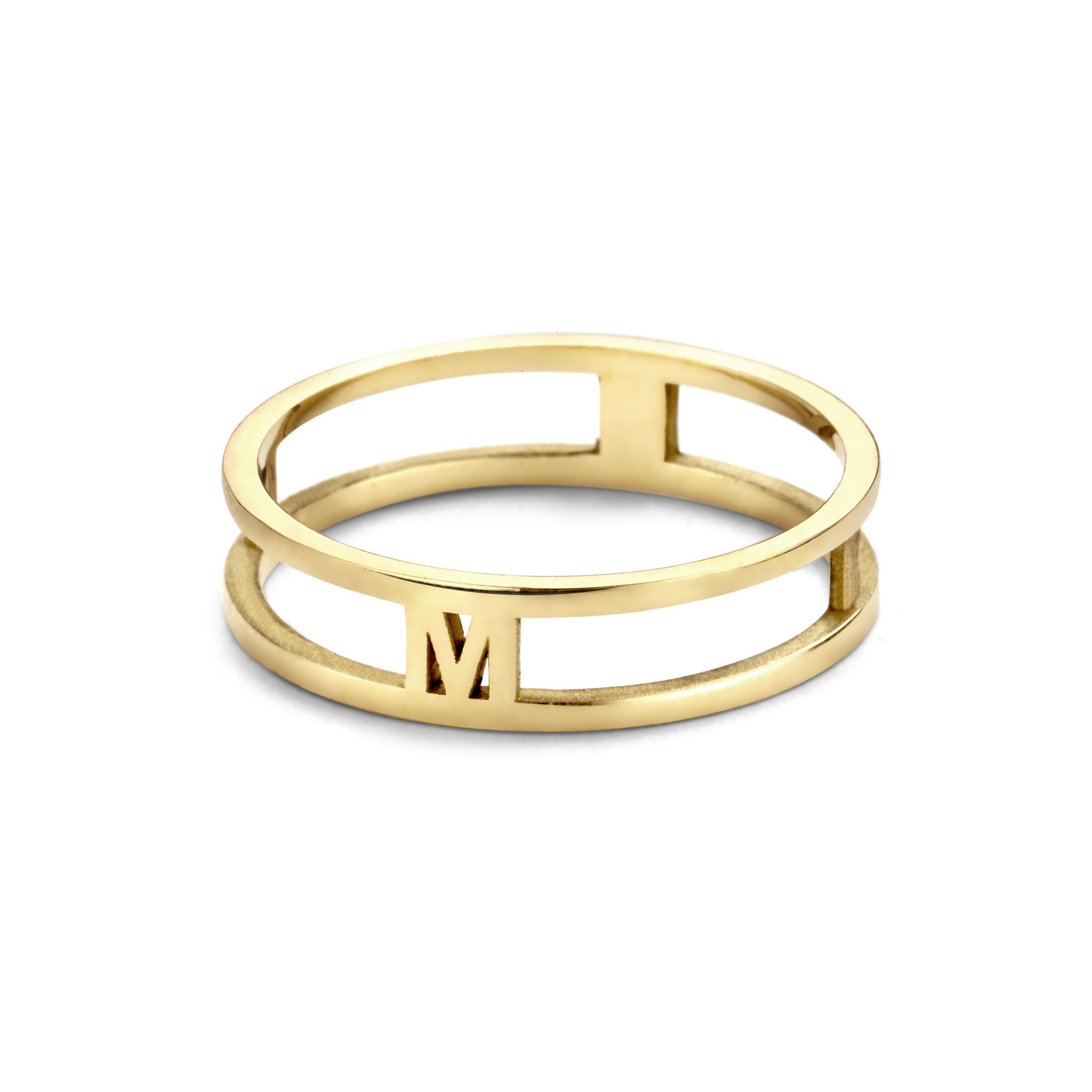 Love Letter Collectie Love Letter Ring 1 Letter – Just Franky For Love Letters 1 Letter Diamond Twist Rings (View 7 of 25)