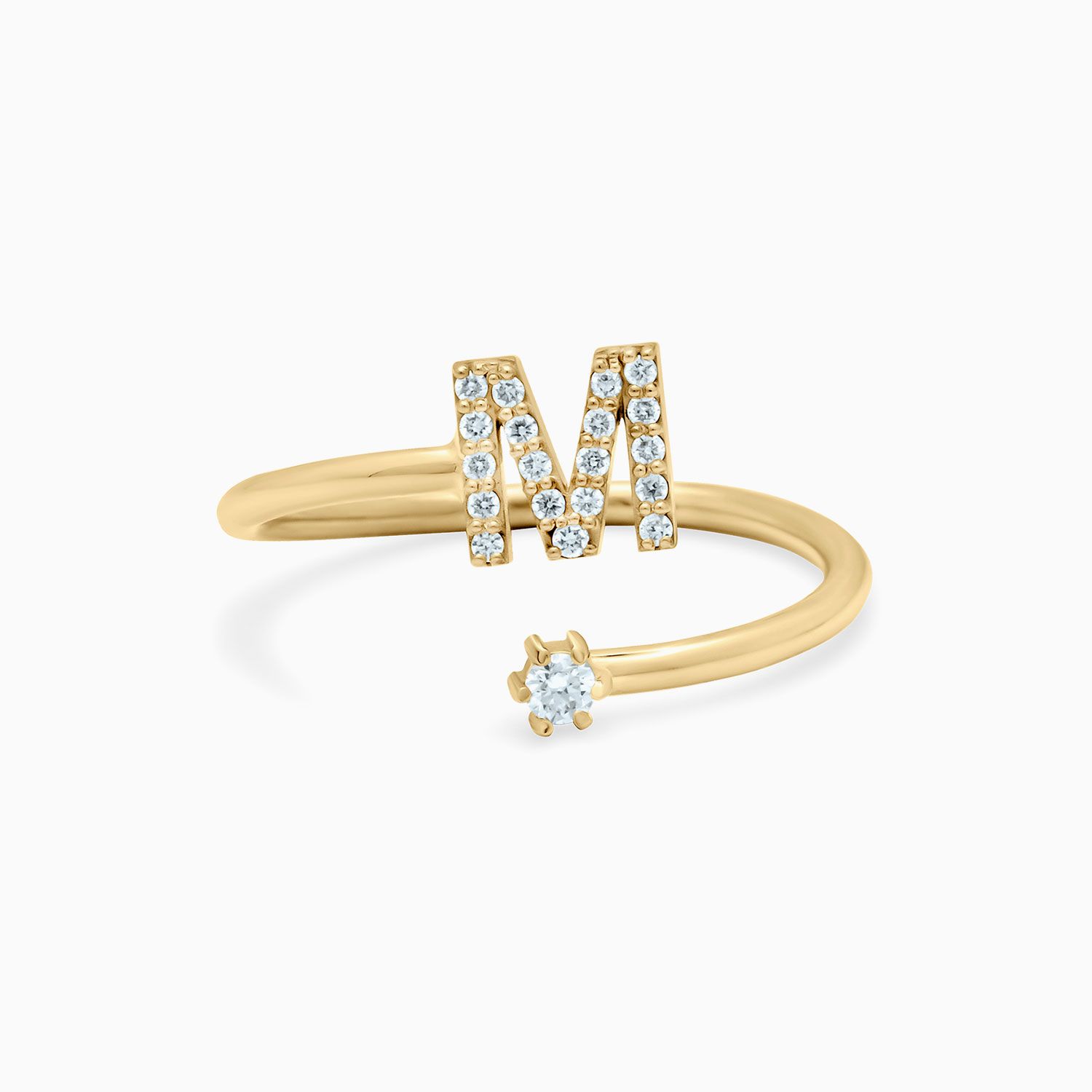 Love Letters 1 Letter Diamond Twist Ring – Maidor Throughout Love Letters Diamond Letter Rings (View 9 of 25)