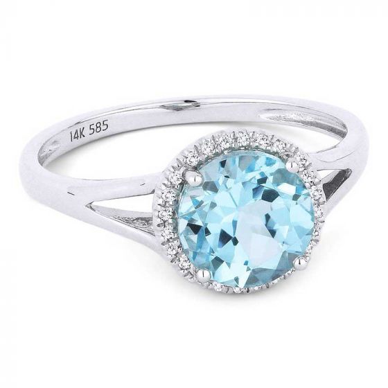 Madison L 14k White Gold Blue Topaz Ring | Cfr Jewelers With Regard To Blue Topaz Rings (View 11 of 25)