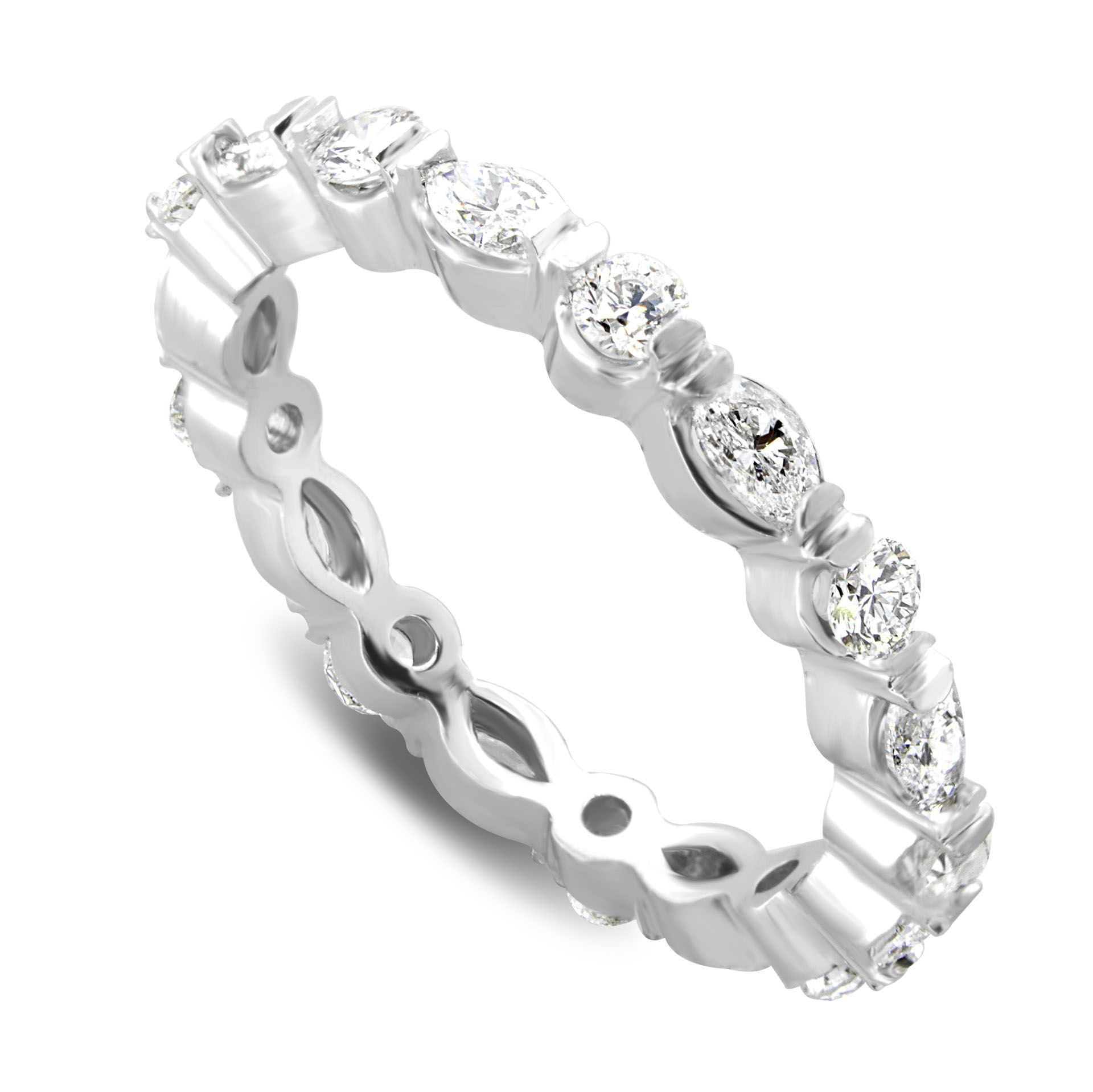 Marquise And Round Diamond Eternity Ring – Sarkisians Jewelry Inside Marquise Shape Eternity Band Rings With Round Diamonds (View 14 of 25)