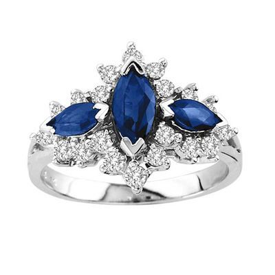 Marquise Cut Blue Sapphire And 1/2 Ct. T.w (View 13 of 25)
