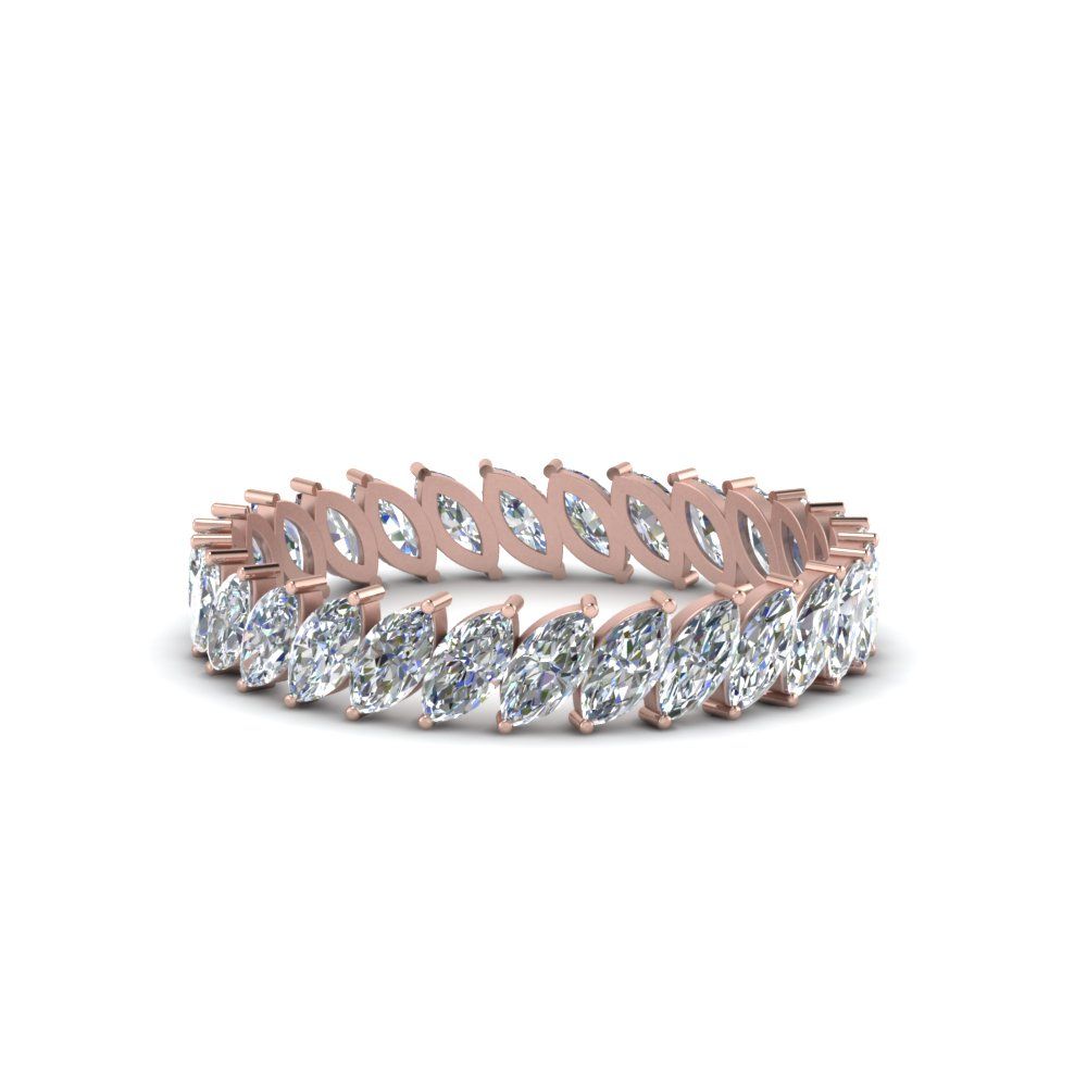 Marquise Diamond Eternity Band In 14k Rose Gold | Fascinating Diamonds With Marquise Diamond Eternity Rings (View 9 of 25)
