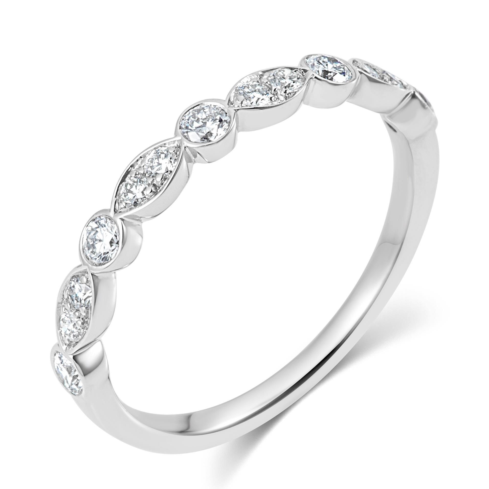 Marquise Diamond Half Eternity Ring  (View 15 of 25)