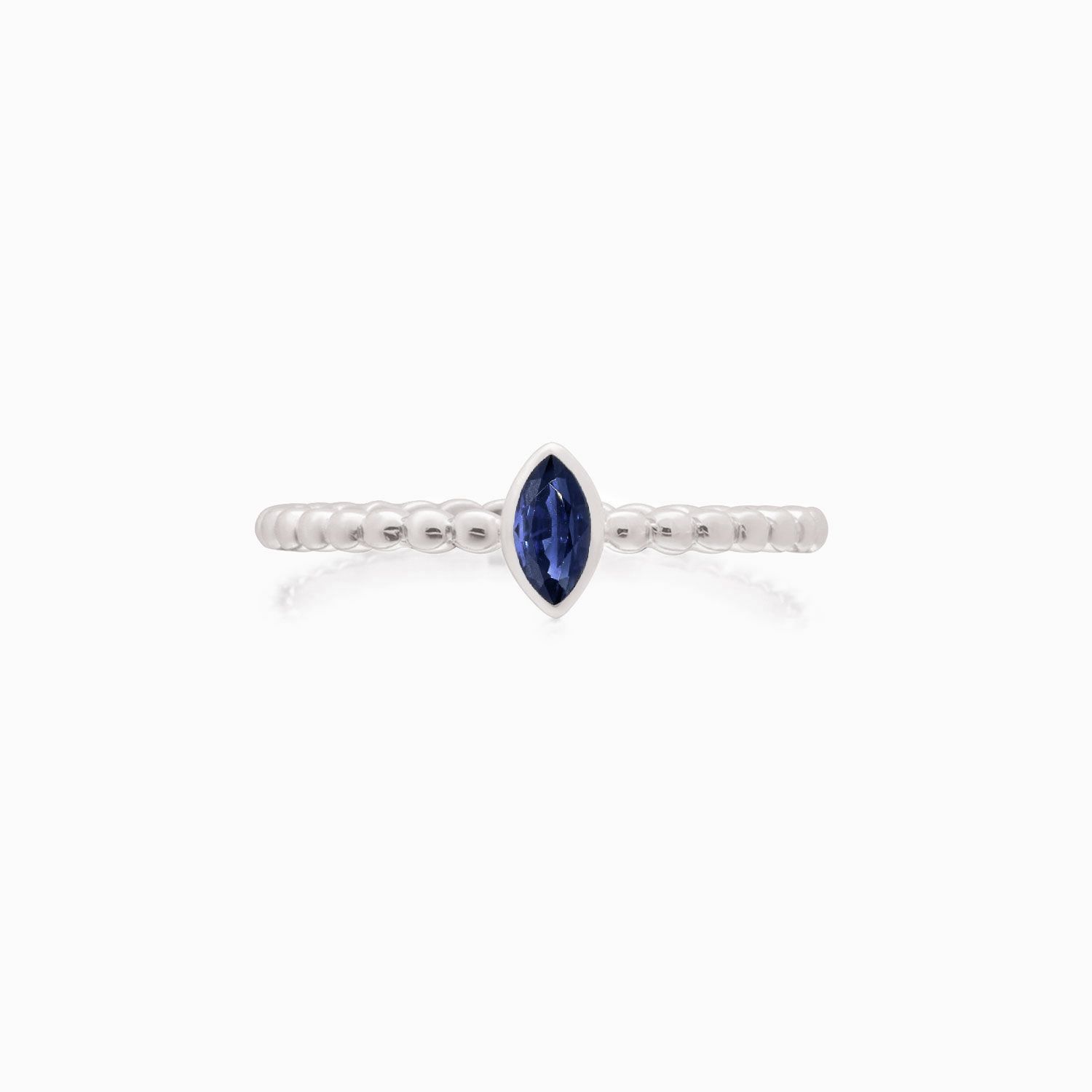 Marquise Sapphire Thin Beaded Stack Ring – Maidor Inside Marquise Sapphire Thin Beaded Stack Rings (View 1 of 25)