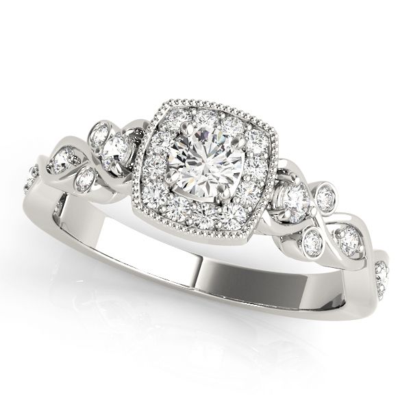 Nadine Diamond Milgrain Bubble Braid Engagement Ring (14k White Gold) –  Busy Bee Jewelry Regarding Bubbles Bezel Diamond Trio Rings (View 22 of 25)