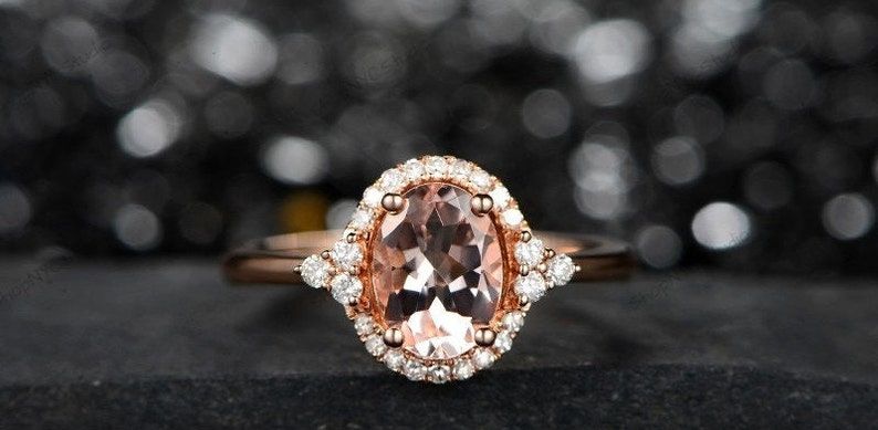 Natural Morganite Ring, Natural Morganite 14k Rose Gold Vermeil Ring, Morganite  Ring, Engagement Ring,bridal Ring,promise Ring, Halo Ring – Www.arslan.av (View 13 of 25)