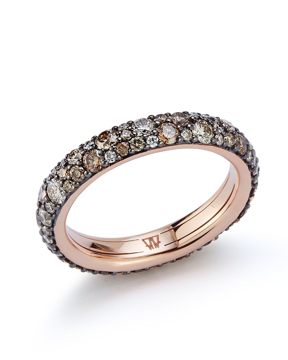 Oc X Wf 18k Rose Gold And Champagne Diamond Band – Only Natural Diamonds Regarding Champagne Diamond Eternity Rings (View 16 of 25)