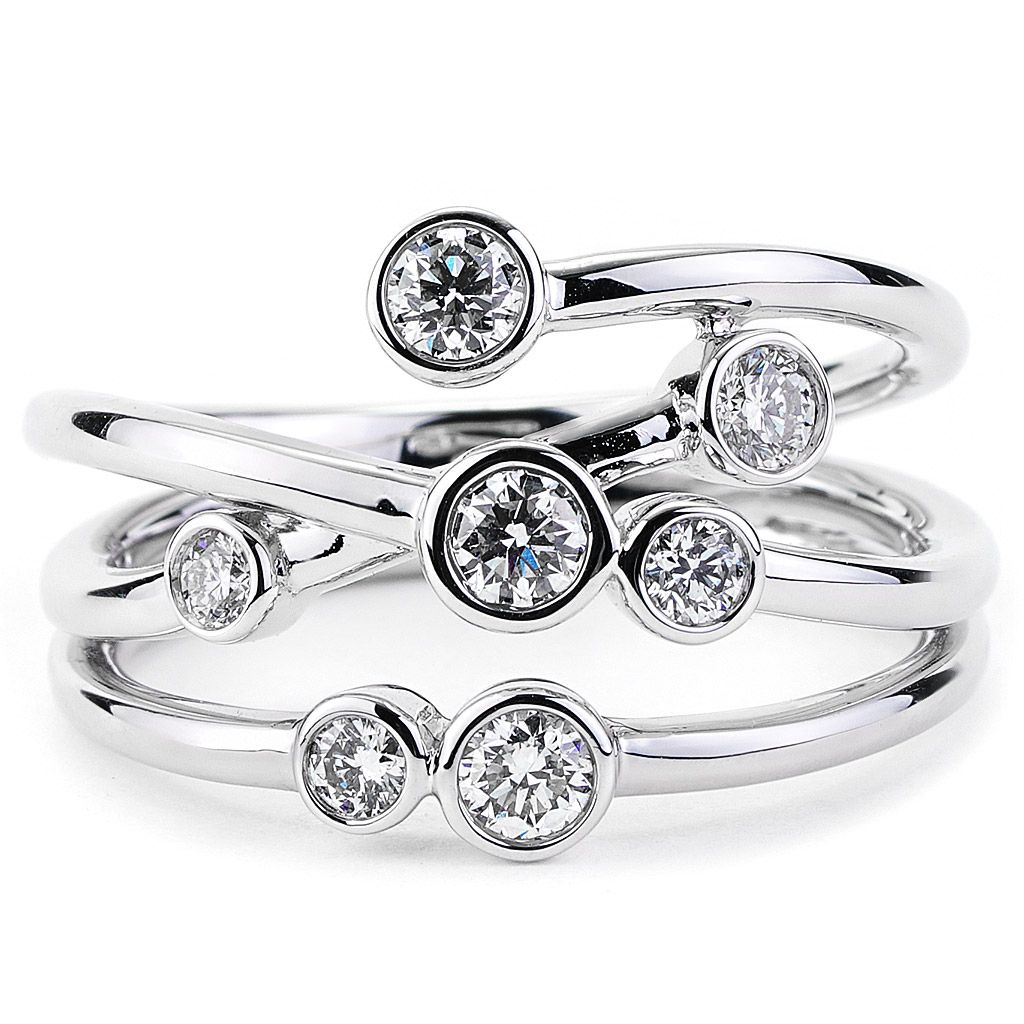 Open Style Bubble Bezel Set Diamond Ring In White Gold | New York Jewelers  Chicago Regarding Bubbles Bezel Diamond Rings (View 20 of 25)