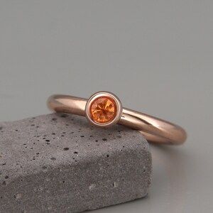 Orange Sapphire Pave Ring/ Eternity Stack Band/ Orange – Etsy In Stackable Dark Orange Sapphire Rings (View 20 of 25)