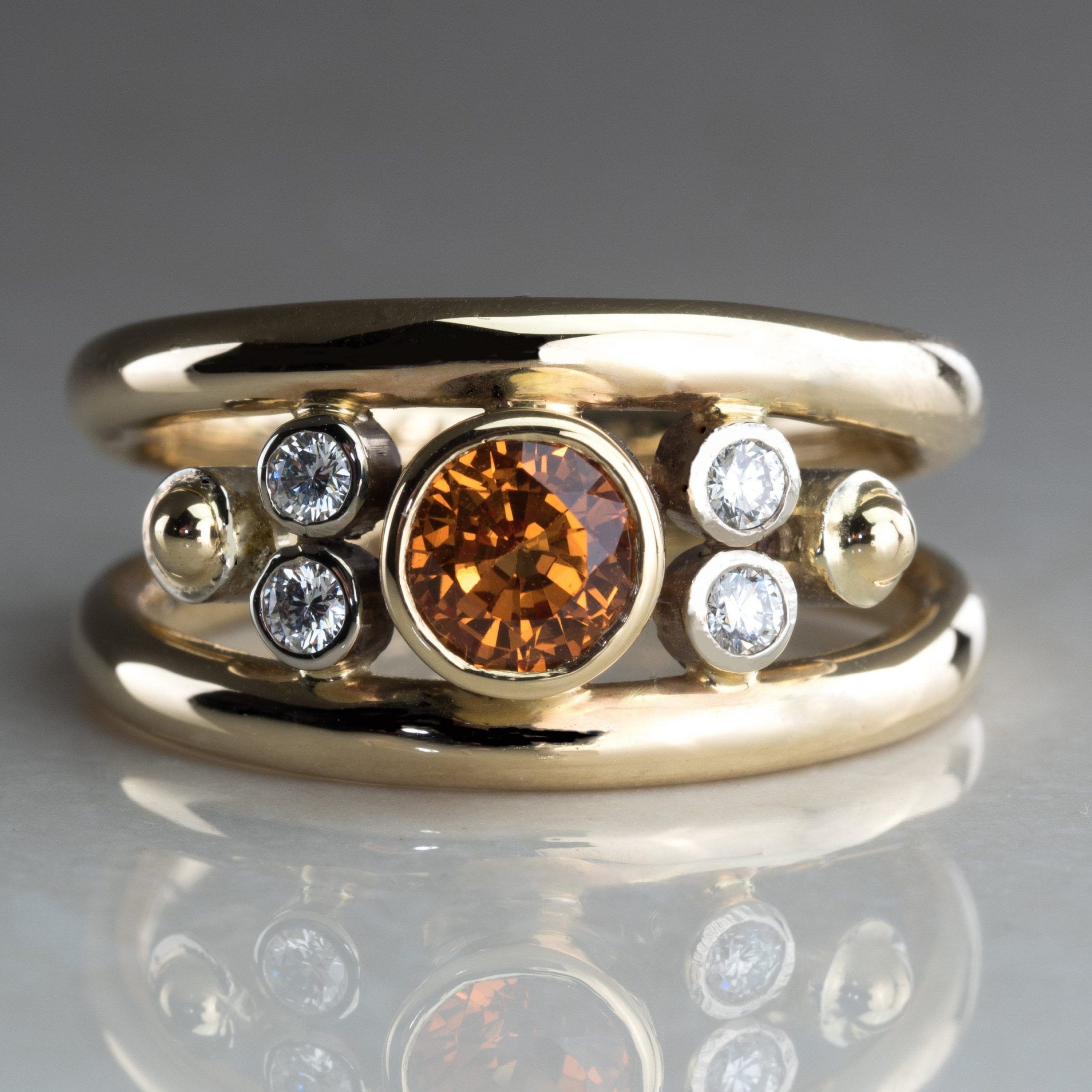 Orange Sapphire Ring Sapphire Ring Orange Stones Rings – Etsy With Stackable Dark Orange Sapphire Rings (View 17 of 25)