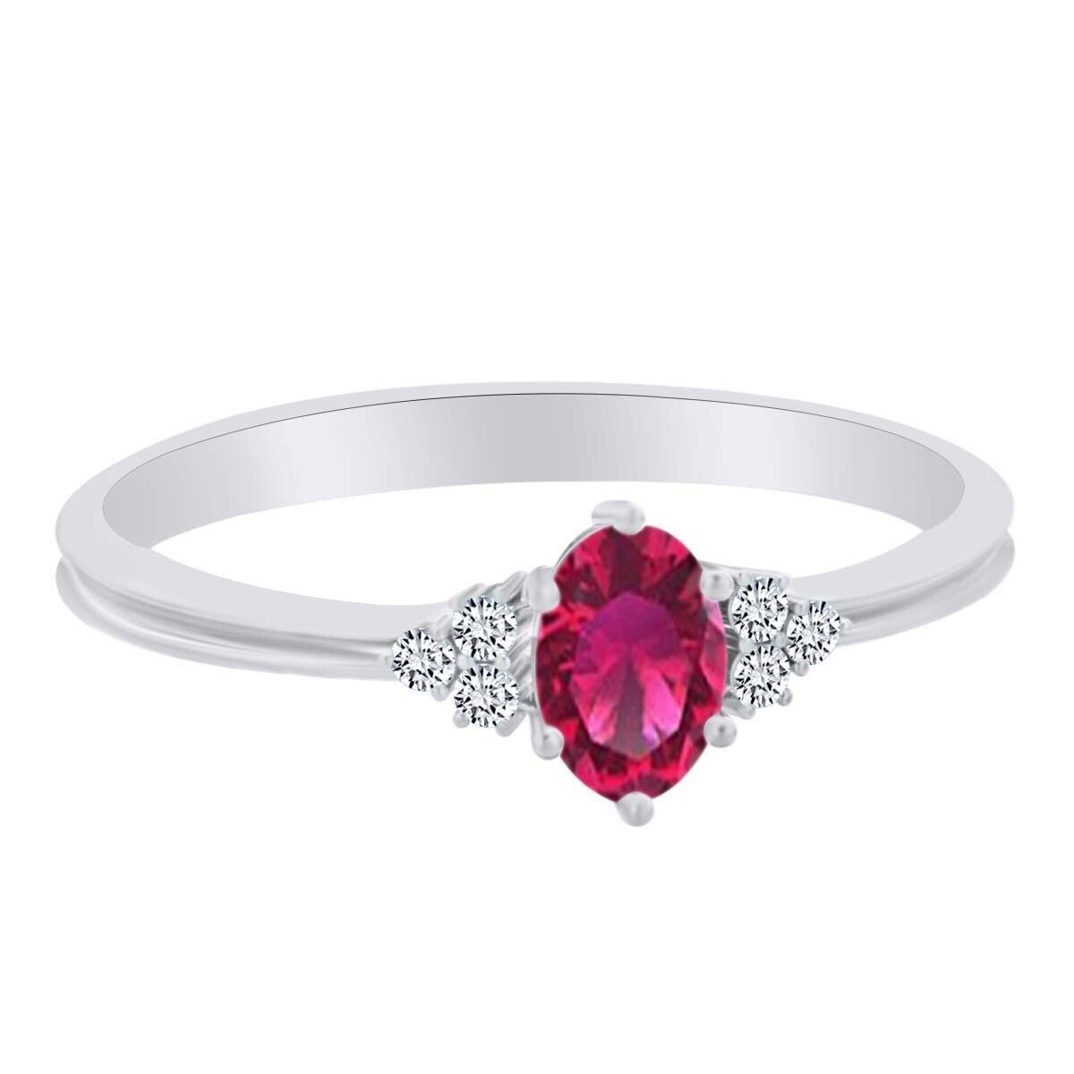 Oval Cut Pink Sapphire Engagement Stackable Promise Ring Solid Sterling  Silver | Ebay For Stackable Oval Cut Sapphire Rings (View 16 of 25)