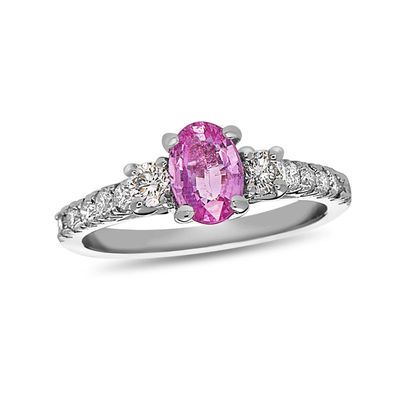 Oval Pink Sapphire And 1/2 Ct. T.w (View 16 of 25)