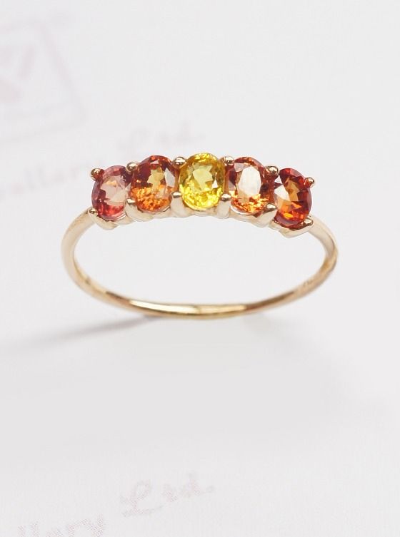 Passion Yellow Orange Colored Sapphire Stackable Ring In 18k Rose Gold –  Wilson Designs & Jewellery Ltd (View 16 of 25)