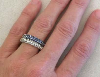 Pave Blue Sapphire Ring In 14k White Gold(gr 5632) Throughout Stackable Sapphire Rings (Photo 25 of 25)