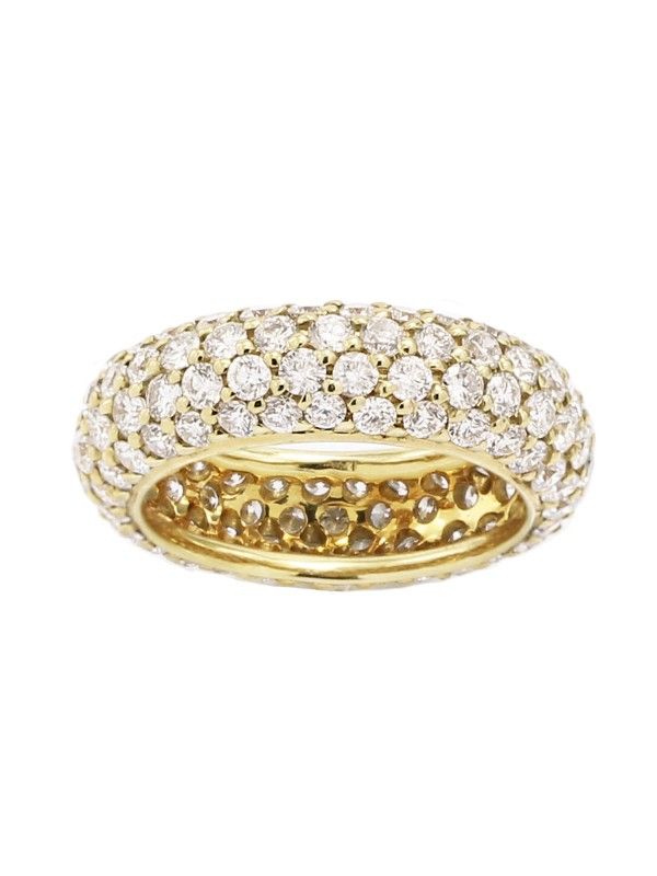 Pave Set Eternity Diamond Band In 14k Yellow Gold – Wedding Band – Bridal &  Engagement With Regard To Diamond Pave Eternity Band Rings (Photo 25 of 25)