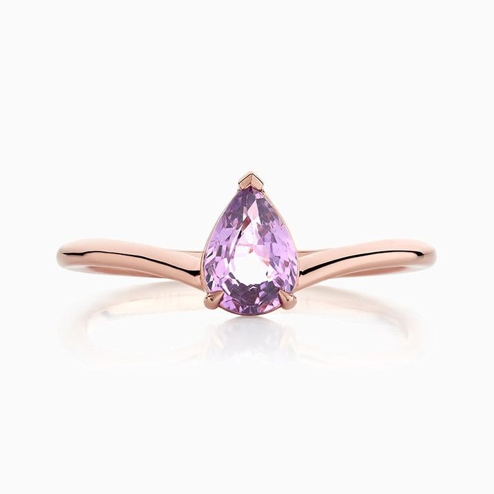 Pear Cut Purple Sapphire Curved Stackable Ring In Stackable Pear Cut Sapphire Rings (View 14 of 25)