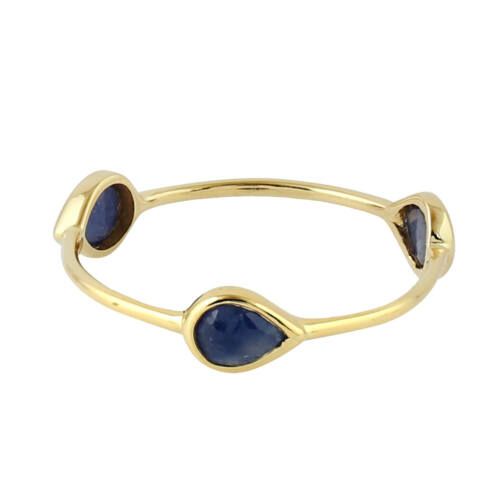 Pear Cut Sapphire Stackable Ring 14k Yellow Gold Band Ring Jewelry | Ebay Inside Stackable Pear Cut Sapphire Rings (View 17 of 25)