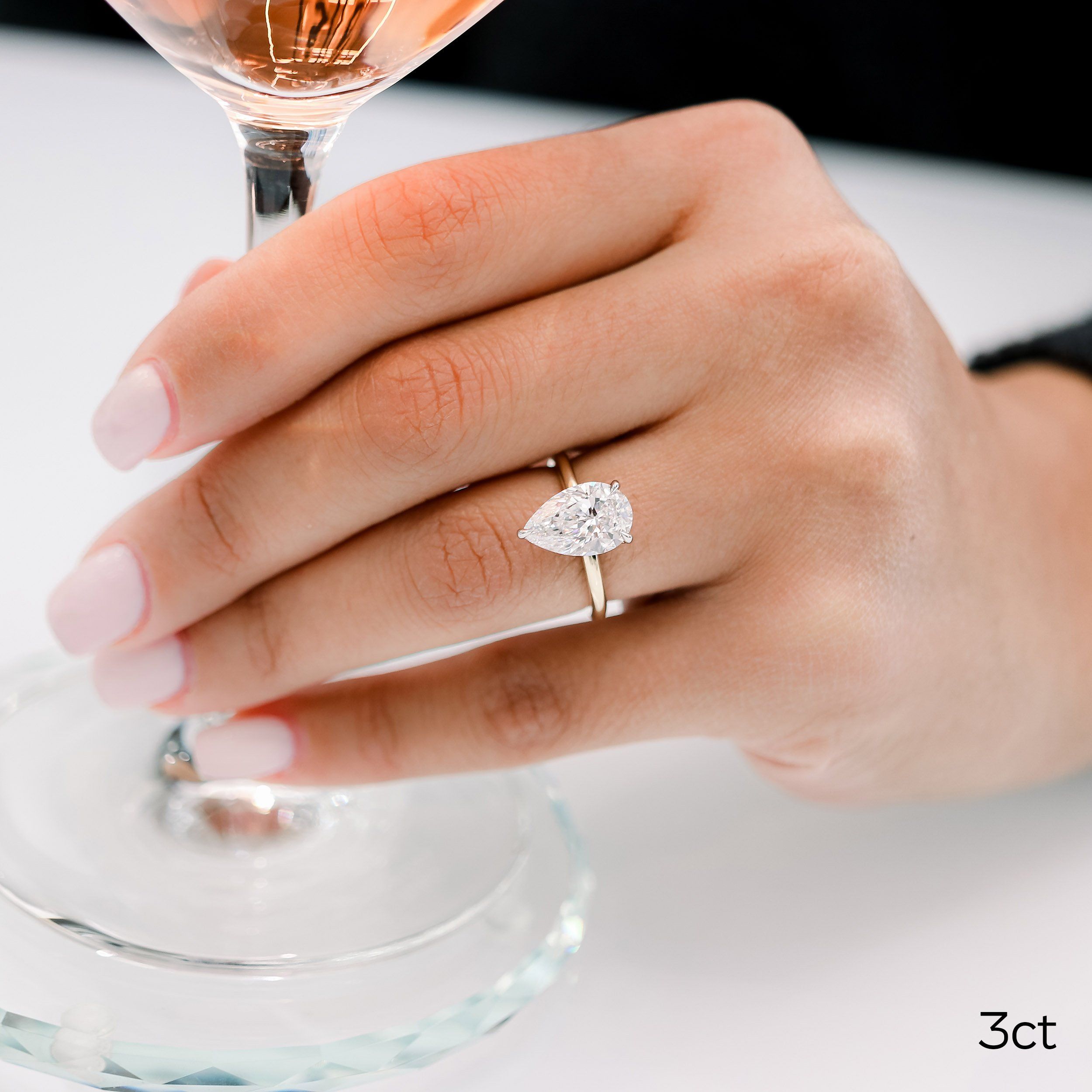 Pear Petite Solitaire | Custom Lab Diamond Engagement Ring Intended For Petite Pear Shape Diamond Rings (View 7 of 25)