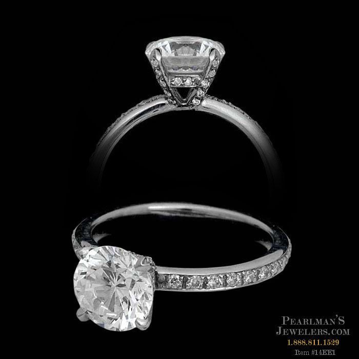 Pearlman's Bridal Bright Cut Pave Diamond Engagement Ring Intended For Bright Cut Rings (View 14 of 25)