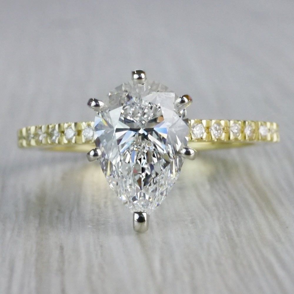 Perfectly Petite Yellow Gold Pear Shaped Engagement Ring Inside Petite Pear Shape Diamond Rings (Photo 25 of 25)