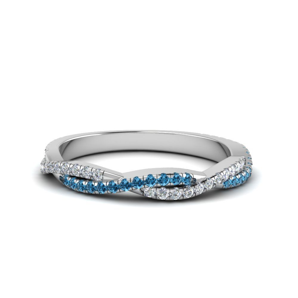 Petite Twisted Vine Stacking Diamond Ring With Blue Topaz | Fascinating  Diamonds Regarding Stackable Diamond Twist Band Rings (View 21 of 25)