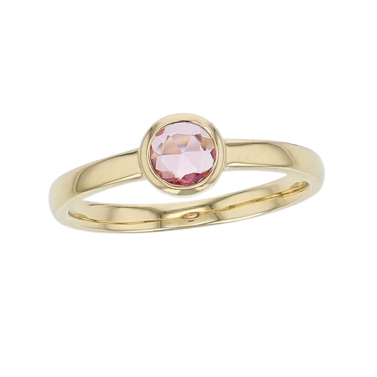 Pink Sapphire 18ct Yellow Gold Stackable Ring – Faller With Stackable Oval Cut Pink Sapphire Rings (View 5 of 25)