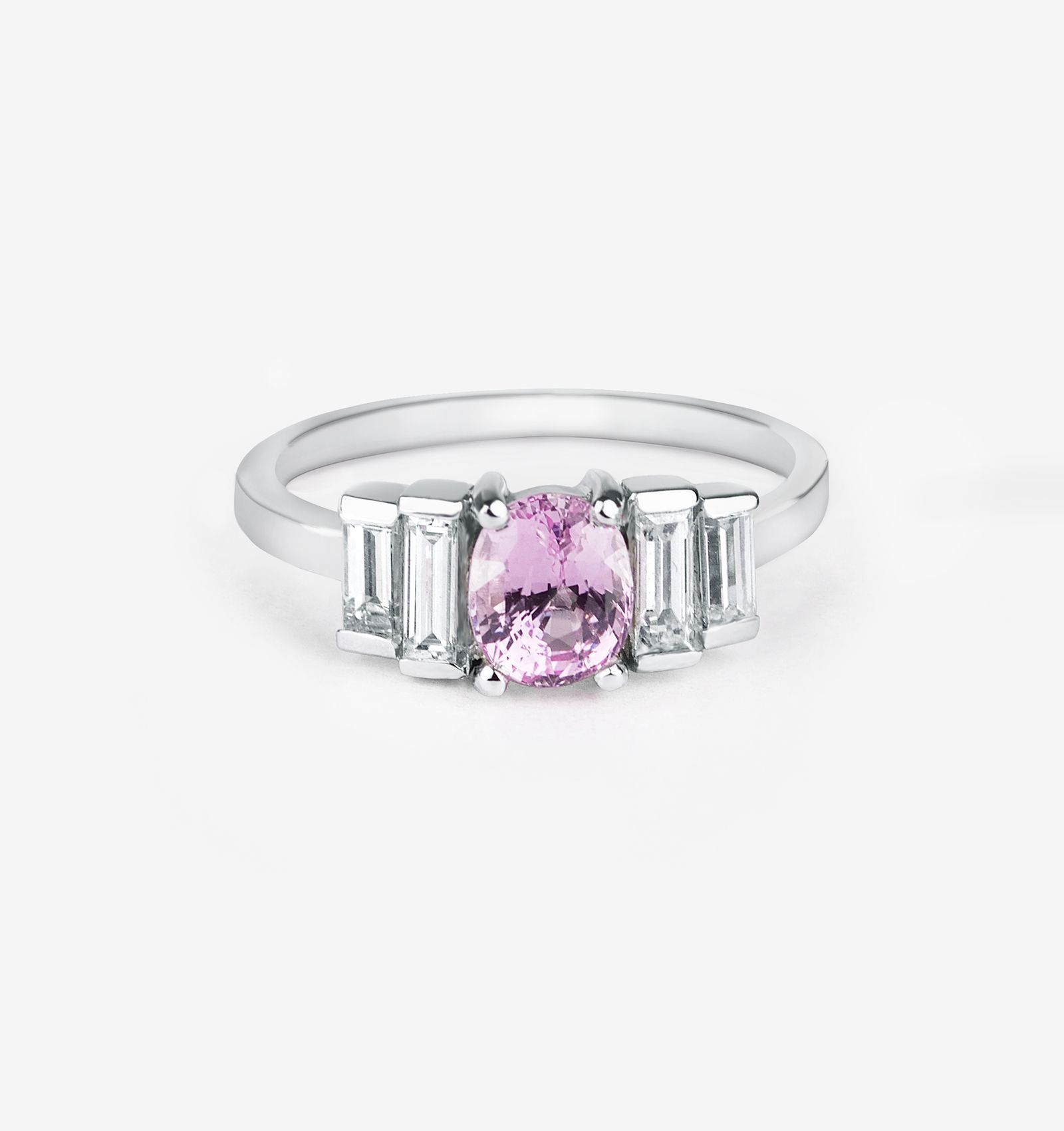 Pink Sapphire And Diamond Engagement Ring – Diorah Jewellers Intended For Stackable Oval Cut Pink Sapphire Rings (View 18 of 25)