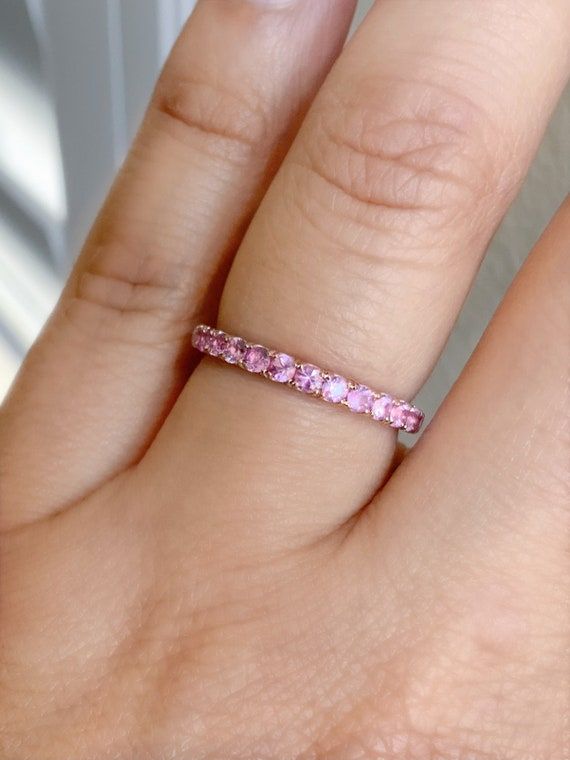 Pink Sapphire Eternity Ring  (View 7 of 25)