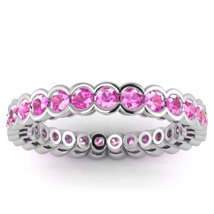 Pink Sapphire Eternity Ring | Allura | Braverman Jewelry Inside Pink Sapphire Semi Eternity Rings (View 20 of 25)
