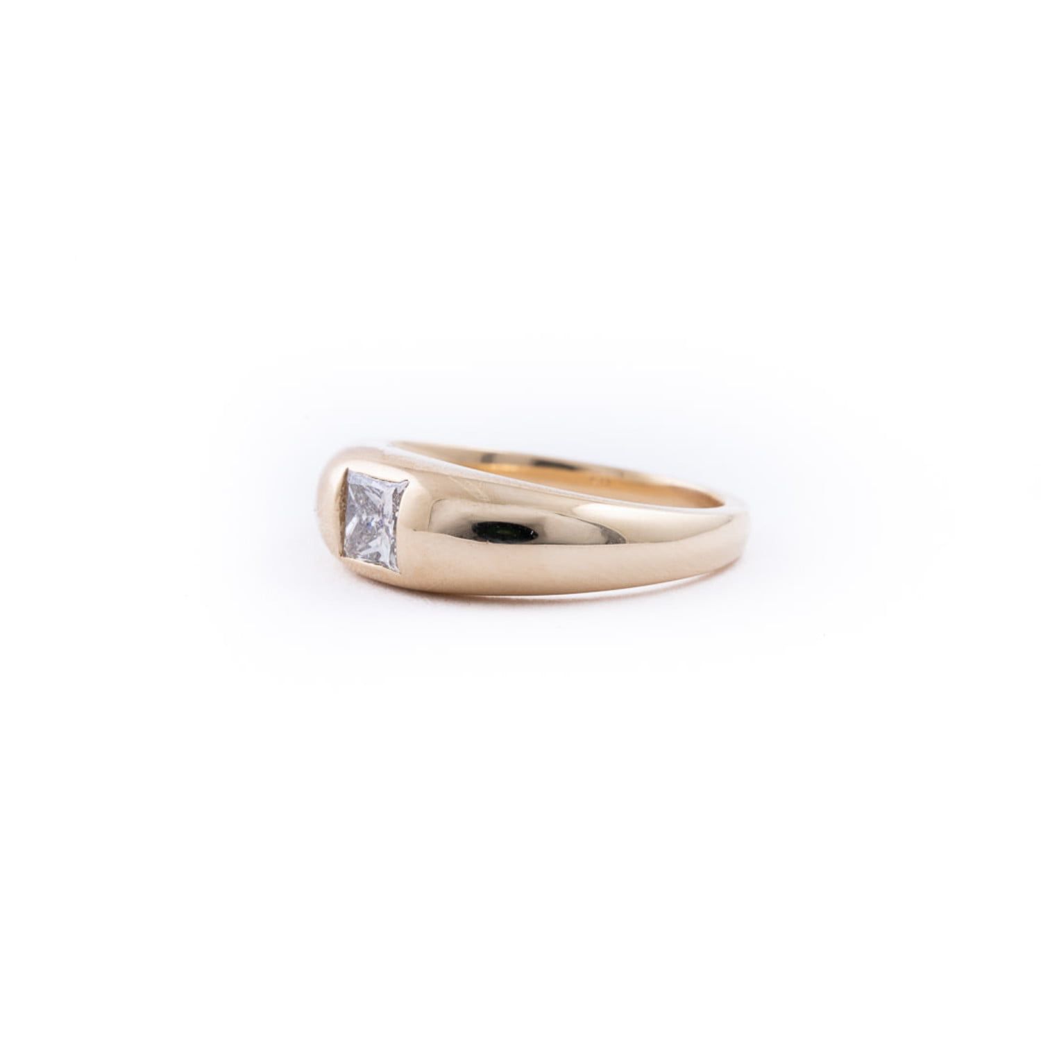 Princess Cut Diamond Dome Ring In 14k Yellow Gold – M (View 22 of 25)