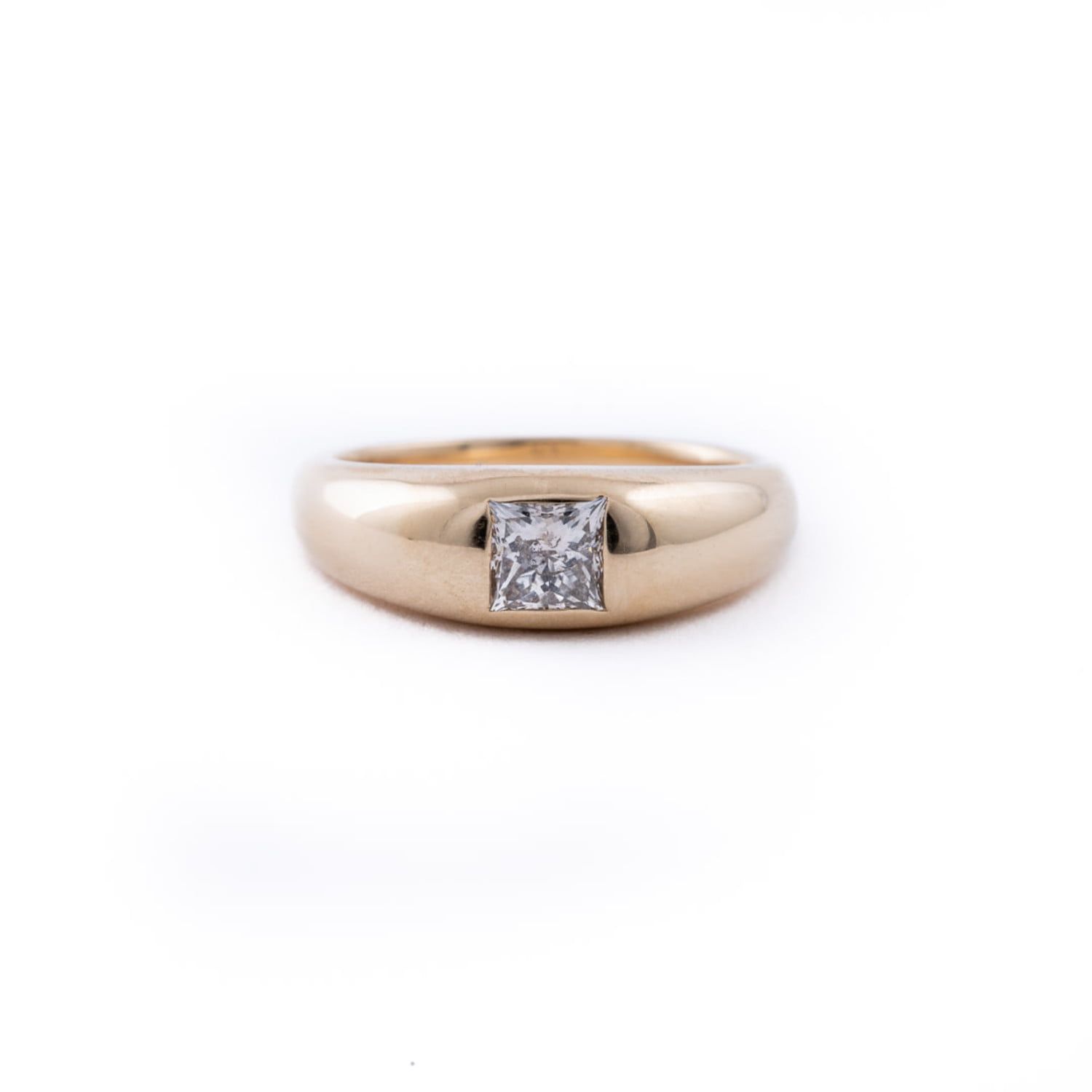 Princess Cut Diamond Dome Ring In 14k Yellow Gold – M (View 14 of 25)