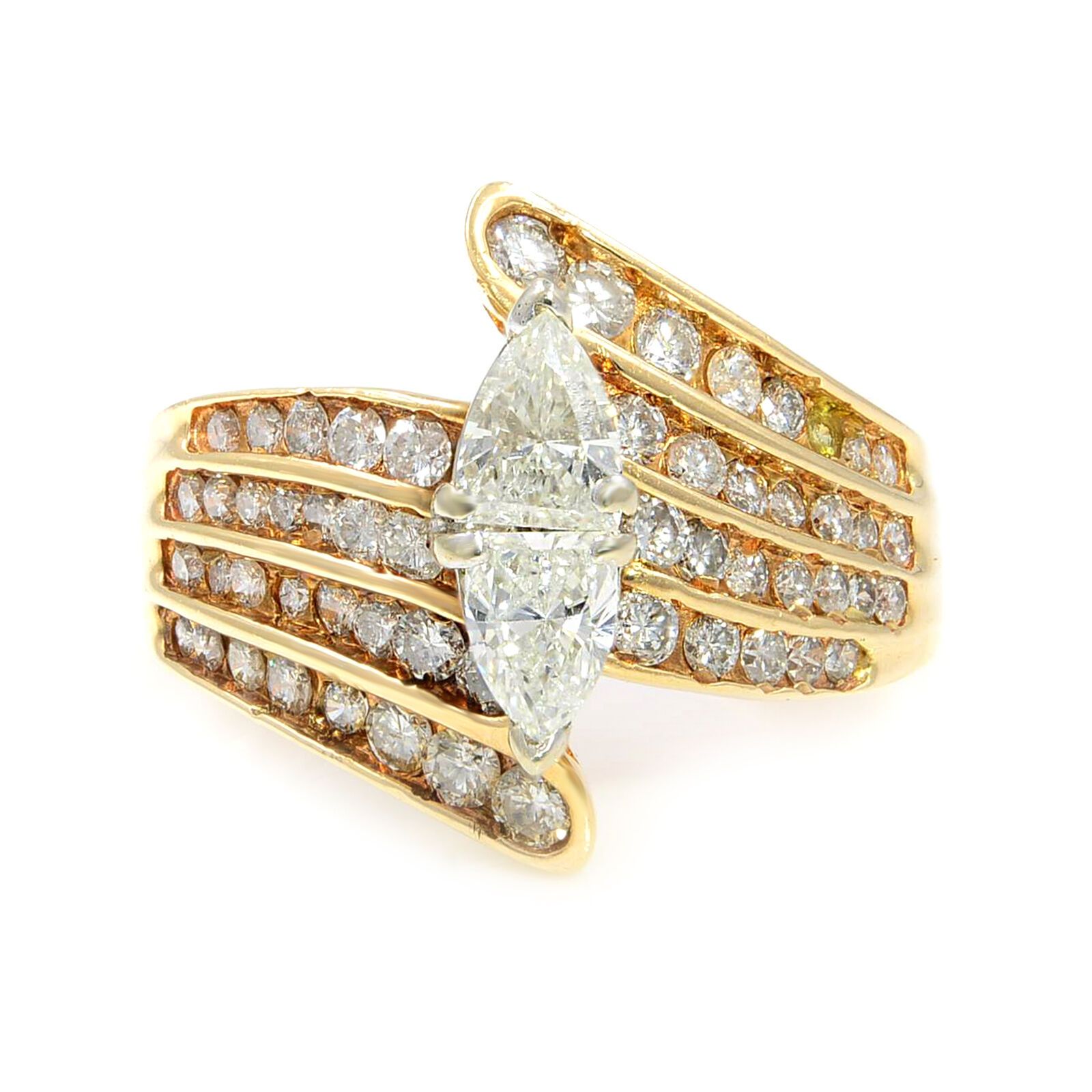 Rachel Koen Marquise Illusion Diamond Engagement Ring 14k Gold 1.75 Cttw Sz   (View 19 of 25)
