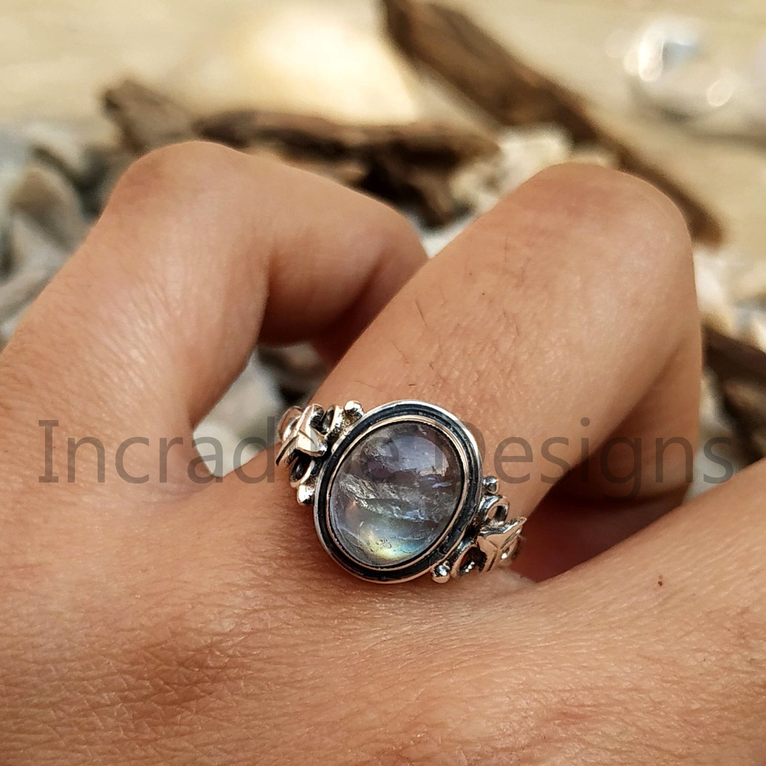 Rainbow Moonstone Tiny Ring  Dainty Gemstone Ring  Delicate Silver Ring  Stacking  Ring – Moonstone Ring Flower Twisted Ring  925 Silver Ring – Mangtum In Dainty Gemstone Stack Rings (View 20 of 25)