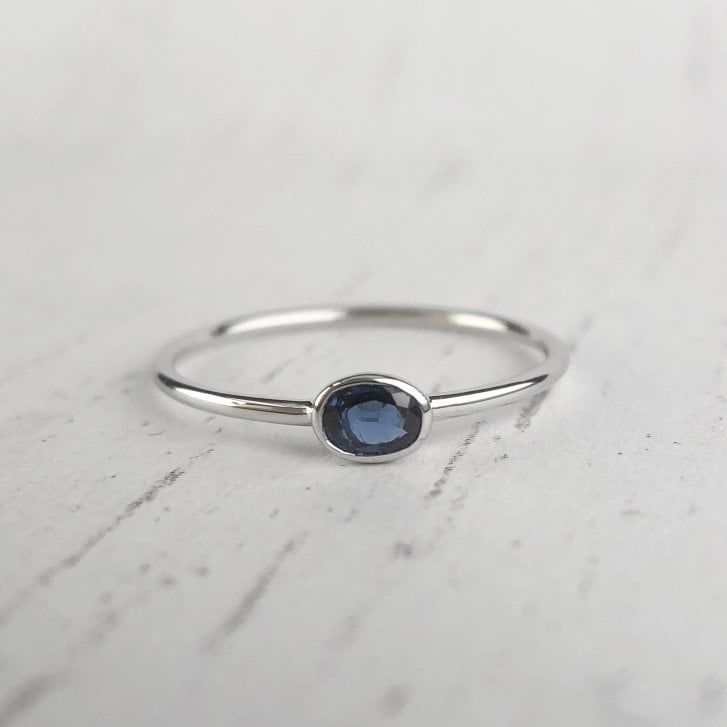 Richard Woo East West Oval Sapphire Stacking Ring – Richard Woo From Lila's  Uk Pertaining To East West Oval Sapphire Rings (View 10 of 25)