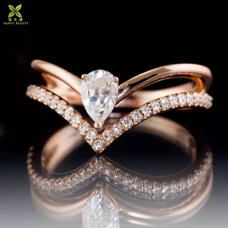Rose Gold Double V Ring Micro Pave Cz Diamond V Shaped Ring – Buy V Ring,double  V Ring,v Shaped Diamond Ring Product On Alibaba Within V Shaped Rings With Diamond Pave (View 5 of 25)