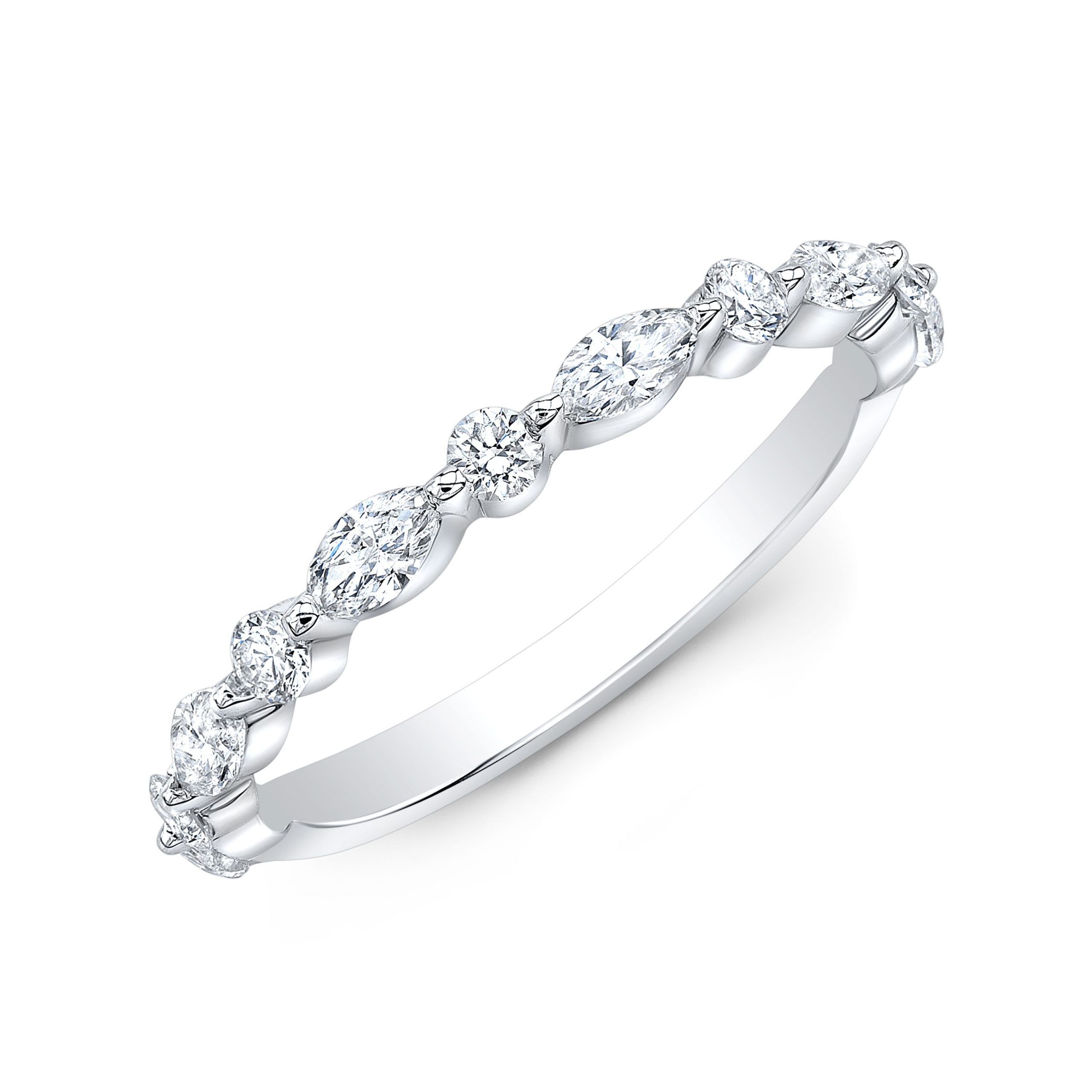 Round & Marquise Single Prong Band | Diamond Mansion Within Marquise Shape Eternity Band Rings With Round Diamonds (View 3 of 25)
