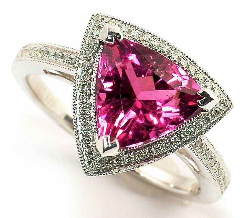 Rubellite Tourmaline & Diamond Ring 14kw – Forest Of Jewels With Regard To Rubellite And Diamond Halo Rings (View 13 of 25)